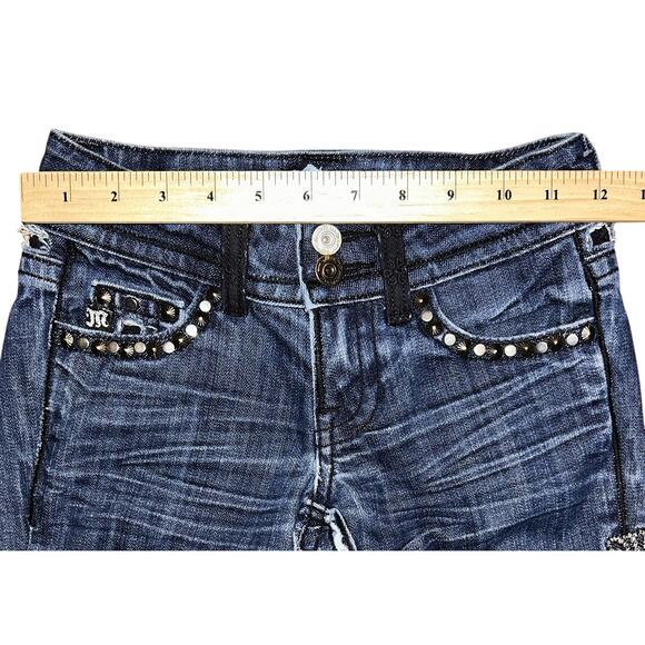 Miss Me Girls Embellished Straight Leg Low-Rise Jeans Size 8 (24X26) - Picture 2 of 8